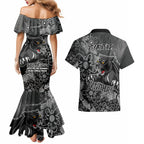 Personalised Panthers NAIDOC Week 2024 Couples Matching Mermaid Dress and Hawaiian Shirt Aboriginal Fire Burning Sparks