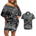 Personalised Panthers NAIDOC Week 2024 Couples Matching Off Shoulder Short Dress and Hawaiian Shirt Aboriginal Fire Burning Sparks