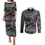 Personalised Panthers NAIDOC Week 2024 Couples Matching Puletasi and Long Sleeve Button Shirt Aboriginal Fire Burning Sparks