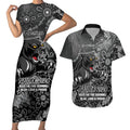 Personalised Panthers NAIDOC Week 2024 Couples Matching Short Sleeve Bodycon Dress and Hawaiian Shirt Aboriginal Fire Burning Sparks