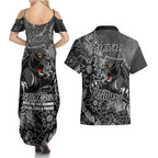 Personalised Panthers NAIDOC Week 2024 Couples Matching Summer Maxi Dress and Hawaiian Shirt Aboriginal Fire Burning Sparks