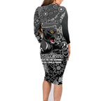 Personalised Panthers NAIDOC Week 2024 Family Matching Long Sleeve Bodycon Dress and Hawaiian Shirt Aboriginal Fire Burning Sparks