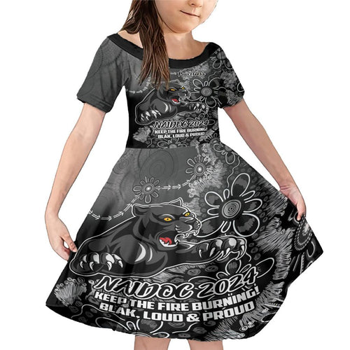 Personalised Panthers NAIDOC Week 2024 Family Matching Mermaid Dress and Hawaiian Shirt Aboriginal Fire Burning Sparks