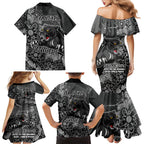 Personalised Panthers NAIDOC Week 2024 Family Matching Mermaid Dress and Hawaiian Shirt Aboriginal Fire Burning Sparks