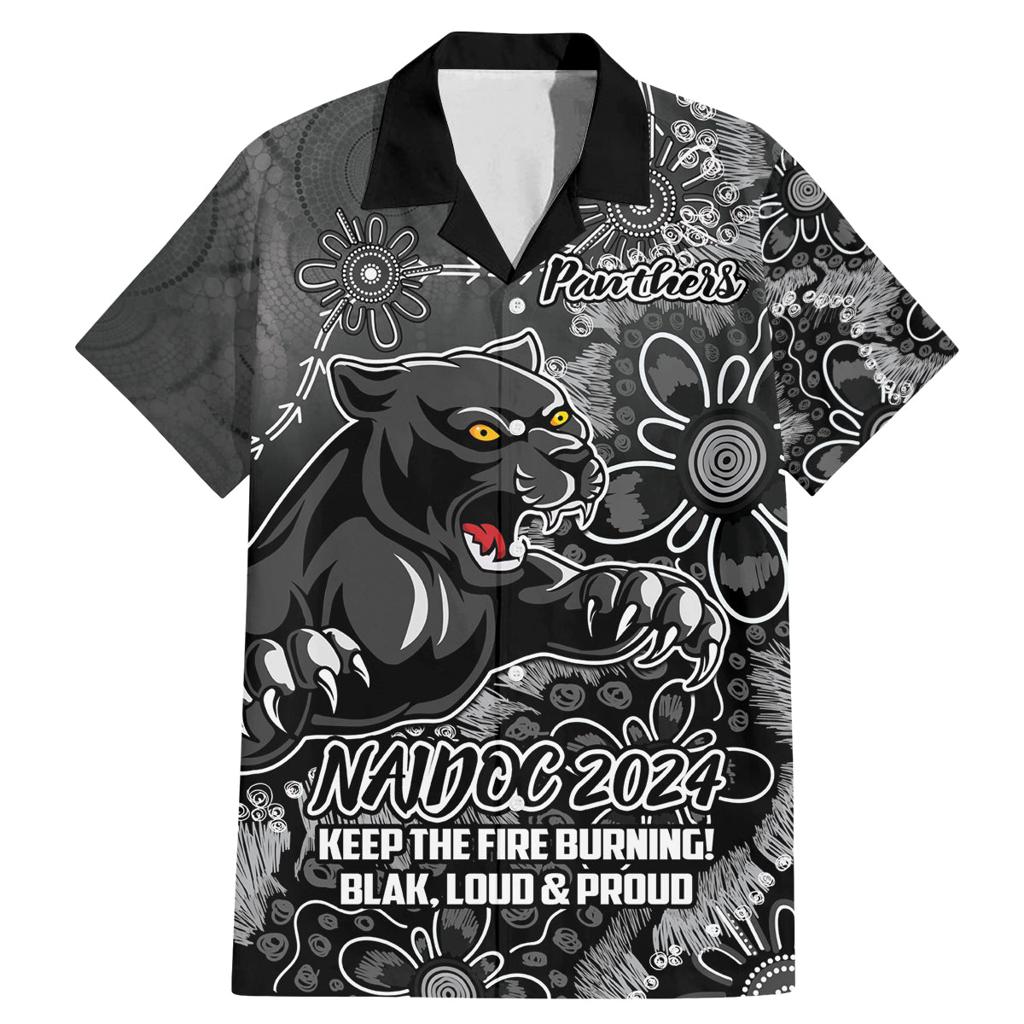 Personalised Panthers NAIDOC Week 2024 Family Matching Mermaid Dress and Hawaiian Shirt Aboriginal Fire Burning Sparks