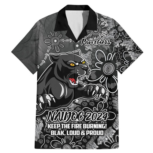 Personalised Panthers NAIDOC Week 2024 Family Matching Mermaid Dress and Hawaiian Shirt Aboriginal Fire Burning Sparks
