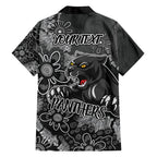 Personalised Panthers NAIDOC Week 2024 Family Matching Off Shoulder Maxi Dress and Hawaiian Shirt Aboriginal Fire Burning Sparks