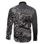 Personalised Panthers NAIDOC Week 2024 Family Matching Off Shoulder Maxi Dress and Hawaiian Shirt Aboriginal Fire Burning Sparks