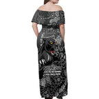 Personalised Panthers NAIDOC Week 2024 Family Matching Off Shoulder Maxi Dress and Hawaiian Shirt Aboriginal Fire Burning Sparks