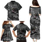 Personalised Panthers NAIDOC Week 2024 Family Matching Puletasi and Hawaiian Shirt Aboriginal Fire Burning Sparks