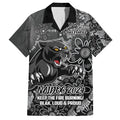 Personalised Panthers NAIDOC Week 2024 Family Matching Short Sleeve Bodycon Dress and Hawaiian Shirt Aboriginal Fire Burning Sparks