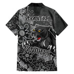 Personalised Panthers NAIDOC Week 2024 Family Matching Short Sleeve Bodycon Dress and Hawaiian Shirt Aboriginal Fire Burning Sparks