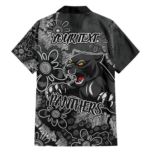 Personalised Panthers NAIDOC Week 2024 Family Matching Short Sleeve Bodycon Dress and Hawaiian Shirt Aboriginal Fire Burning Sparks