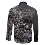 Personalised Panthers NAIDOC Week 2024 Family Matching Short Sleeve Bodycon Dress and Hawaiian Shirt Aboriginal Fire Burning Sparks