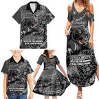 Personalised Panthers NAIDOC Week 2024 Family Matching Summer Maxi Dress and Hawaiian Shirt Aboriginal Fire Burning Sparks