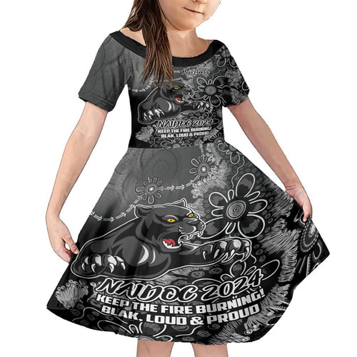 Personalised Panthers NAIDOC Week 2024 Family Matching Summer Maxi Dress and Hawaiian Shirt Aboriginal Fire Burning Sparks