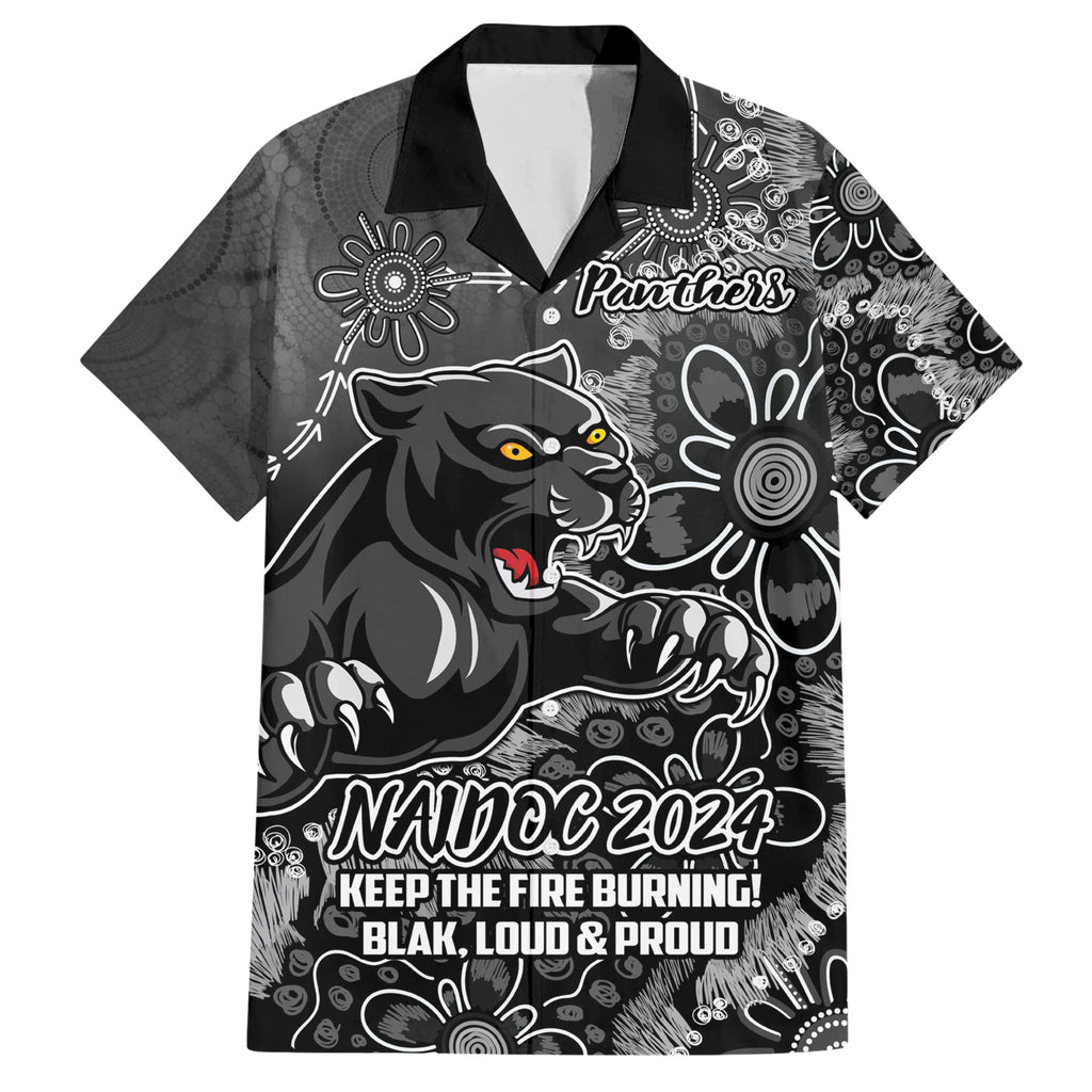 Personalised Panthers NAIDOC Week 2024 Hawaiian Shirt Aboriginal Fire Burning Sparks