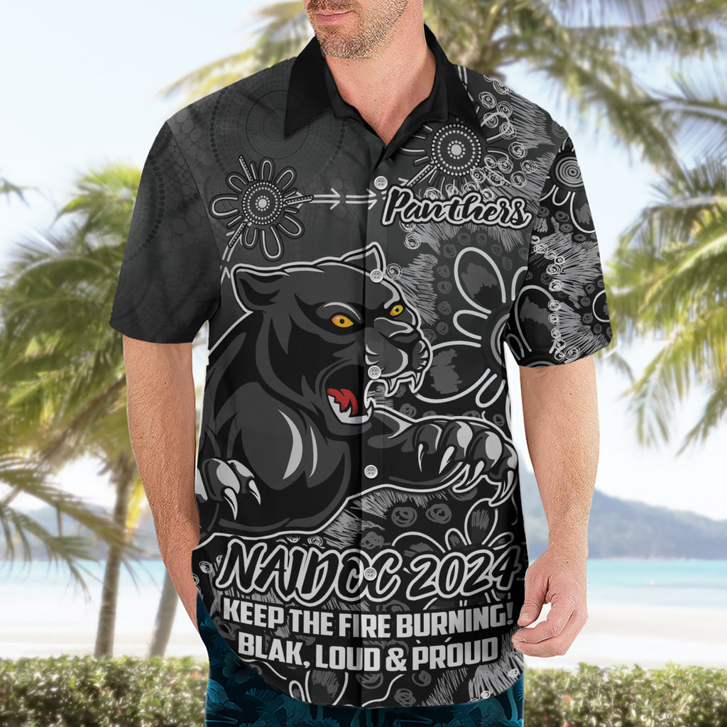 Personalised Panthers NAIDOC Week 2024 Hawaiian Shirt Aboriginal Fire Burning Sparks
