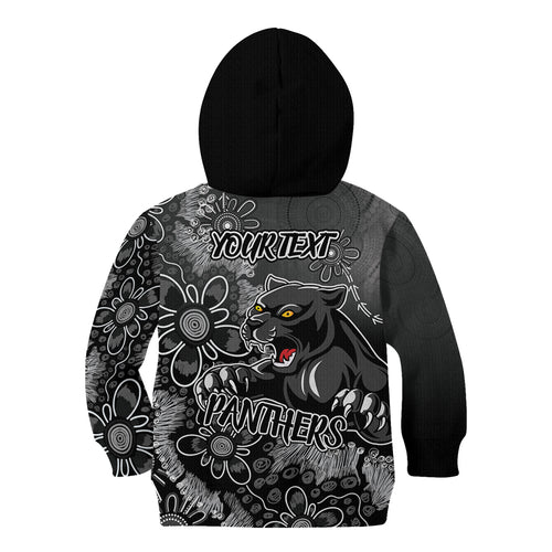 Personalised Panthers NAIDOC Week 2024 Kid Hoodie Aboriginal Fire Burning Sparks