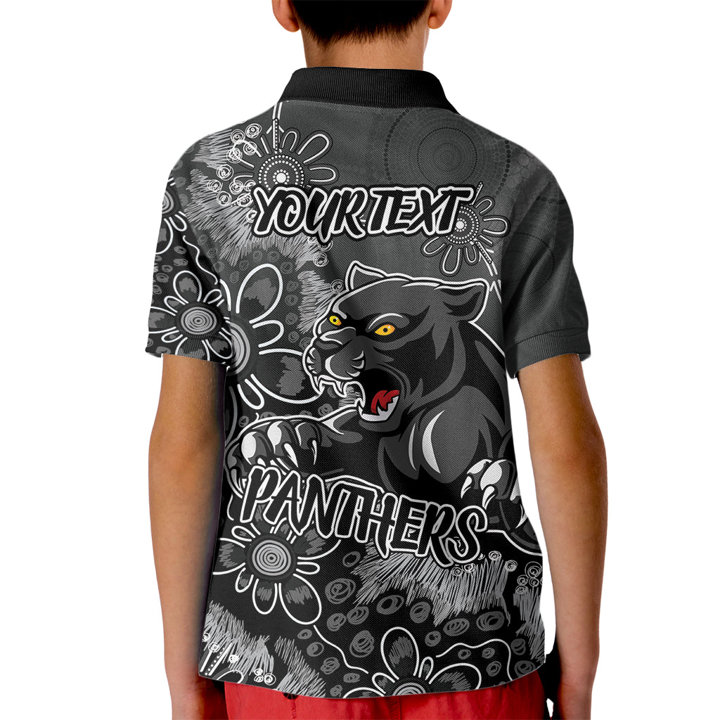Personalised Panthers NAIDOC Week 2024 Kid Polo Shirt Aboriginal Fire Burning Sparks