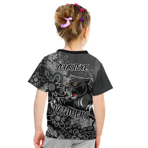 Personalised Panthers NAIDOC Week 2024 Kid T Shirt Aboriginal Fire Burning Sparks