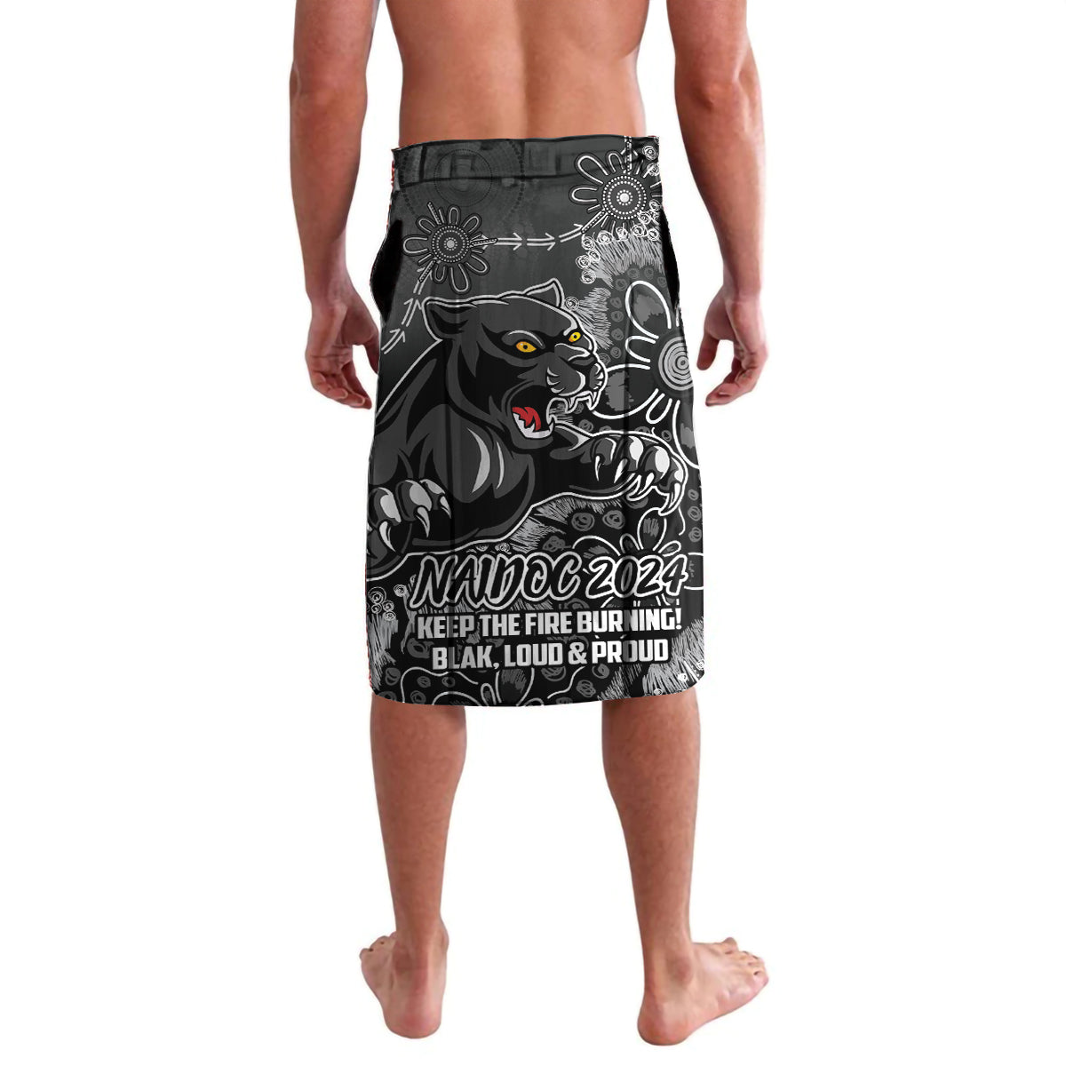 Personalised Panthers NAIDOC Week 2024 Lavalava Aboriginal Fire Burning Sparks
