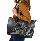Personalised Panthers NAIDOC Week 2024 Leather Tote Bag Aboriginal Fire Burning Sparks