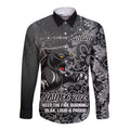 Personalised Panthers NAIDOC Week 2024 Long Sleeve Button Shirt Aboriginal Fire Burning Sparks