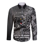 Personalised Panthers NAIDOC Week 2024 Long Sleeve Button Shirt Aboriginal Fire Burning Sparks