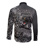 Personalised Panthers NAIDOC Week 2024 Long Sleeve Button Shirt Aboriginal Fire Burning Sparks