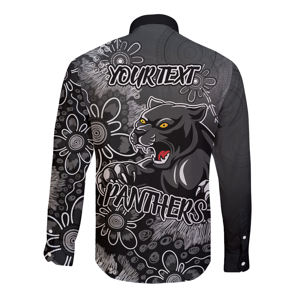 Personalised Panthers NAIDOC Week 2024 Long Sleeve Button Shirt Aboriginal Fire Burning Sparks