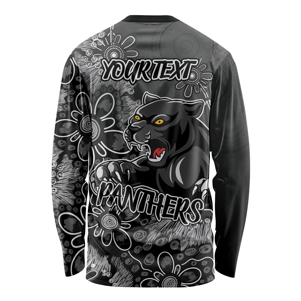 Personalised Panthers NAIDOC Week 2024 Long Sleeve Shirt Aboriginal Fire Burning Sparks