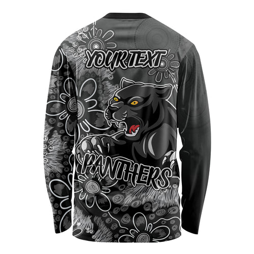 Personalised Panthers NAIDOC Week 2024 Long Sleeve Shirt Aboriginal Fire Burning Sparks