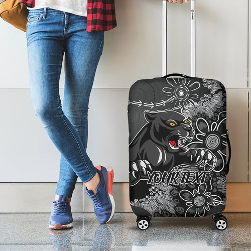 Personalised Panthers NAIDOC Week 2024 Luggage Cover Aboriginal Fire Burning Sparks