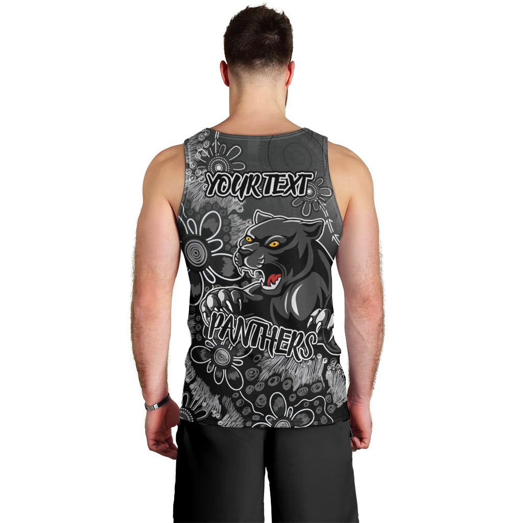 Personalised Panthers NAIDOC Week 2024 Men Tank Top Aboriginal Fire Burning Sparks