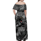 Personalised Panthers NAIDOC Week 2024 Off Shoulder Maxi Dress Aboriginal Fire Burning Sparks
