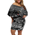 Personalised Panthers NAIDOC Week 2024 Off Shoulder Short Dress Aboriginal Fire Burning Sparks