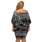 Personalised Panthers NAIDOC Week 2024 Off Shoulder Short Dress Aboriginal Fire Burning Sparks