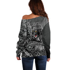 Personalised Panthers NAIDOC Week 2024 Off Shoulder Sweater Aboriginal Fire Burning Sparks