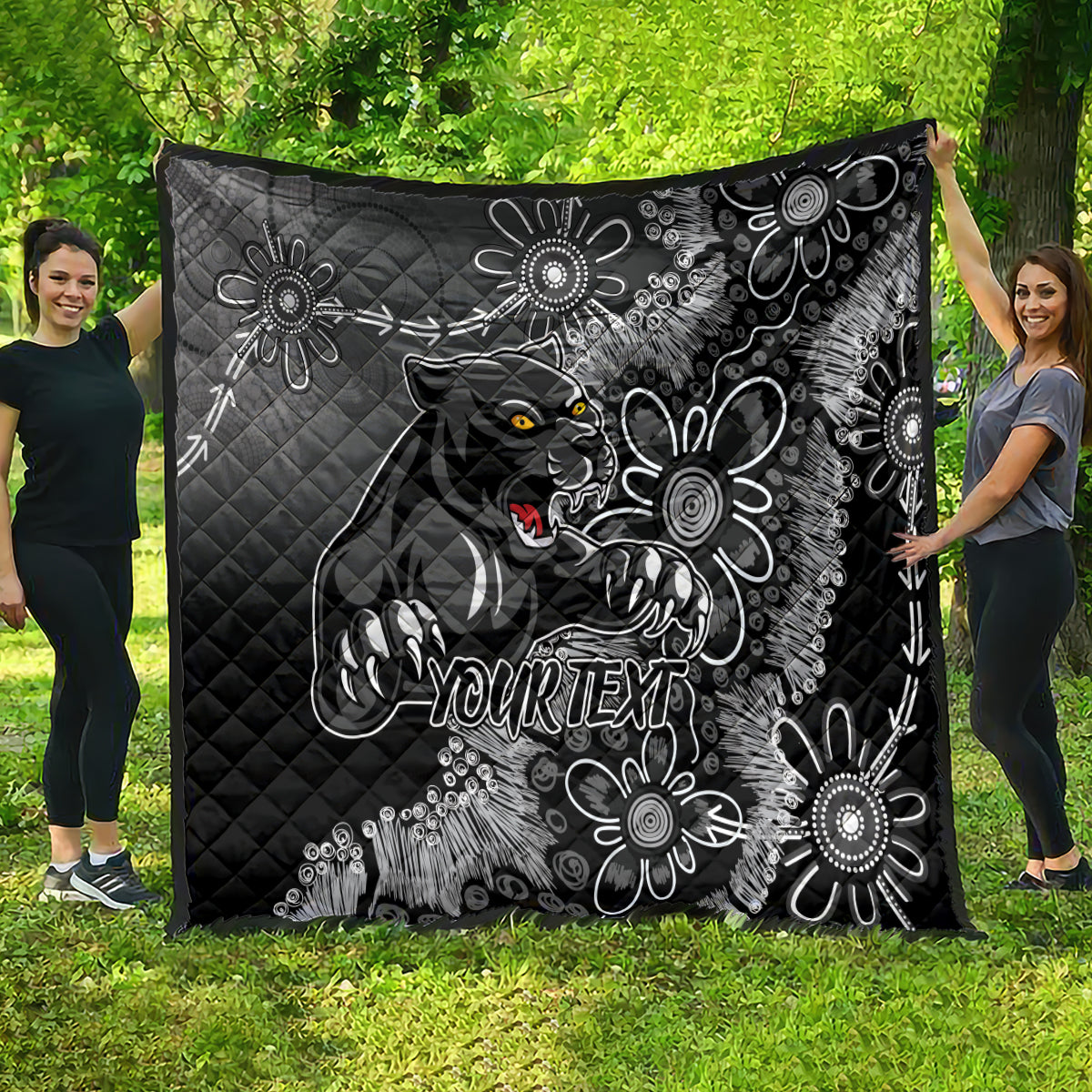 Personalised Panthers NAIDOC Week 2024 Quilt Aboriginal Fire Burning Sparks