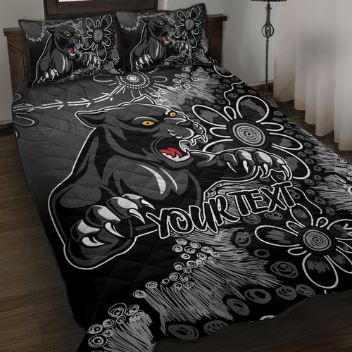 Personalised Panthers NAIDOC Week 2024 Quilt Bed Set Aboriginal Fire Burning Sparks