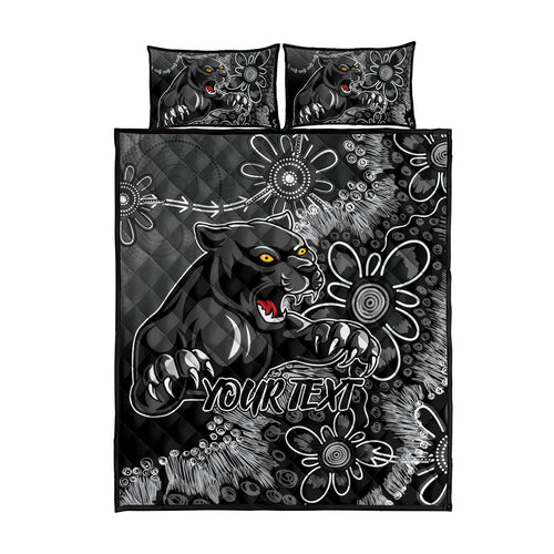Personalised Panthers NAIDOC Week 2024 Quilt Bed Set Aboriginal Fire Burning Sparks