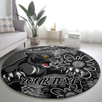Personalised Panthers NAIDOC Week 2024 Round Carpet Aboriginal Fire Burning Sparks