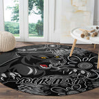Personalised Panthers NAIDOC Week 2024 Round Carpet Aboriginal Fire Burning Sparks