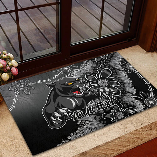 Personalised Panthers NAIDOC Week 2024 Rubber Doormat Aboriginal Fire Burning Sparks