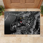 Personalised Panthers NAIDOC Week 2024 Rubber Doormat Aboriginal Fire Burning Sparks