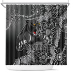 Personalised Panthers NAIDOC Week 2024 Shower Curtain Aboriginal Fire Burning Sparks