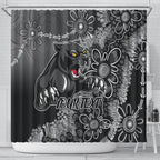 Personalised Panthers NAIDOC Week 2024 Shower Curtain Aboriginal Fire Burning Sparks