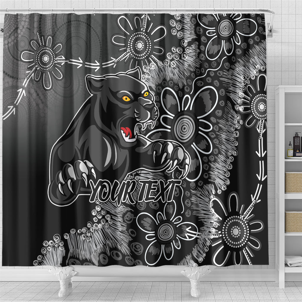 Personalised Panthers NAIDOC Week 2024 Shower Curtain Aboriginal Fire Burning Sparks