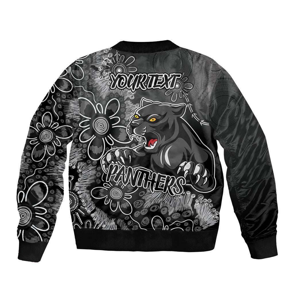 Personalised Panthers NAIDOC Week 2024 Sleeve Zip Bomber Jacket Aboriginal Fire Burning Sparks